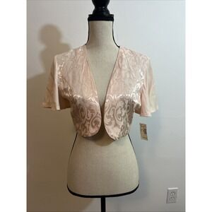 XS Vintage Petal Pink Shrug NWT Floral Crop Fairy Whimsical Romantic Soft Girl